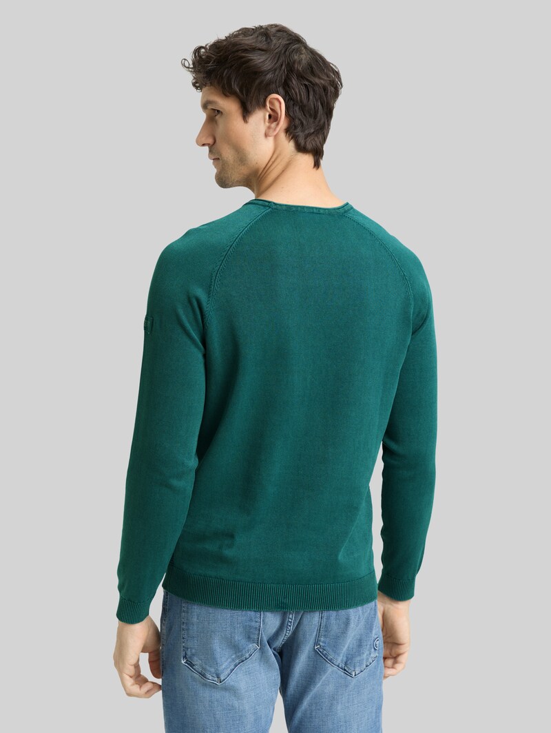Tom Tailor Strickpullover aus Baumwolle - Deep Meadow Green