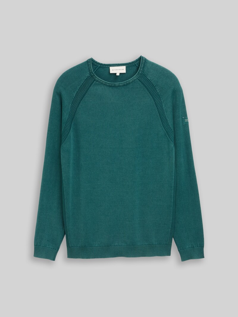 Tom Tailor Strickpullover aus Baumwolle - Deep Meadow Green