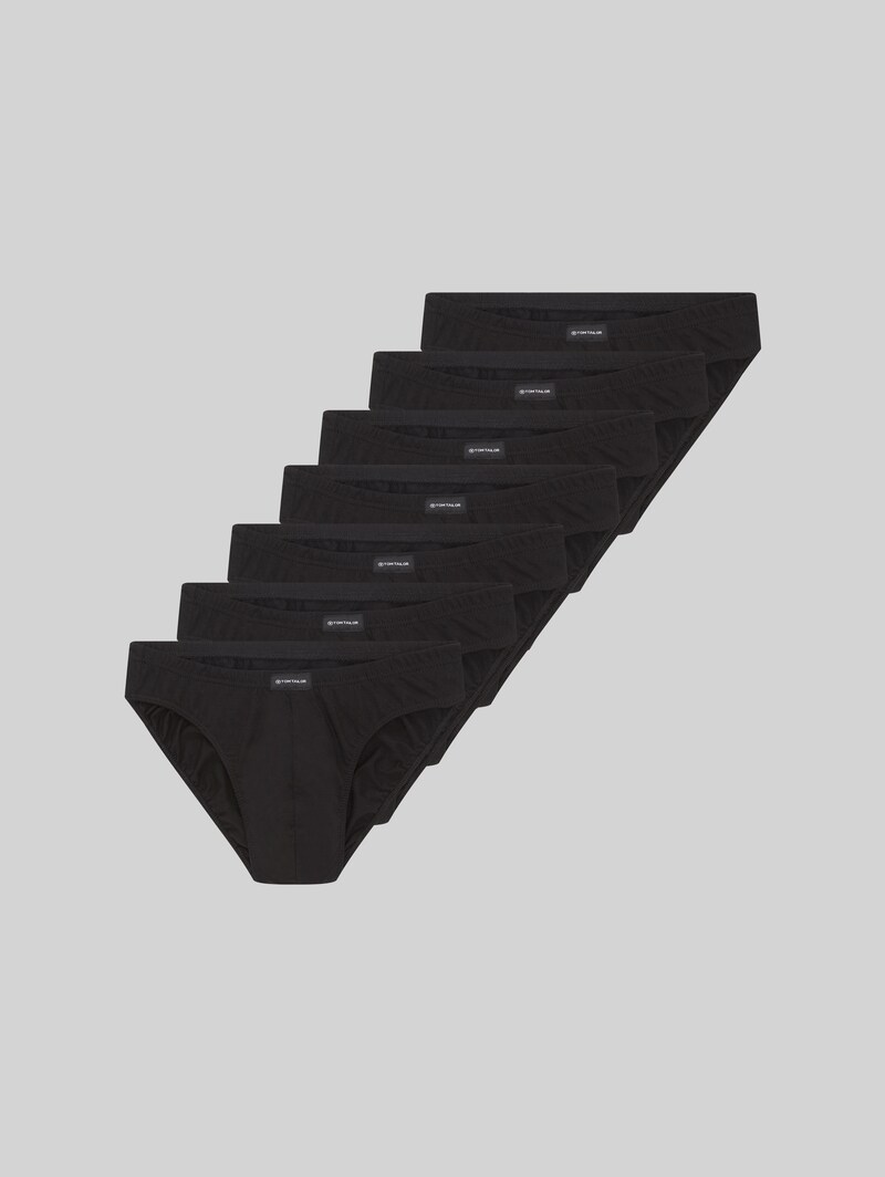 Tom Tailor Slips aus Baumwolle im 7er-Pack - Black-dark-solid