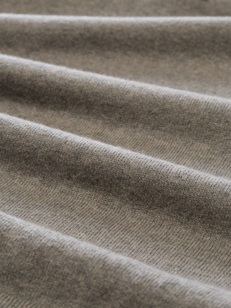 Tom Tailor Troyer Strickpullover mit Kaschmir-Anteil - Driftwood Taupe Melangé
