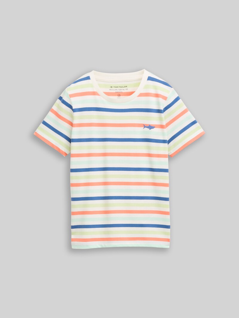 Tom Tailor T-Shirt mit Streifenmuster - Small Multicolor Stripe