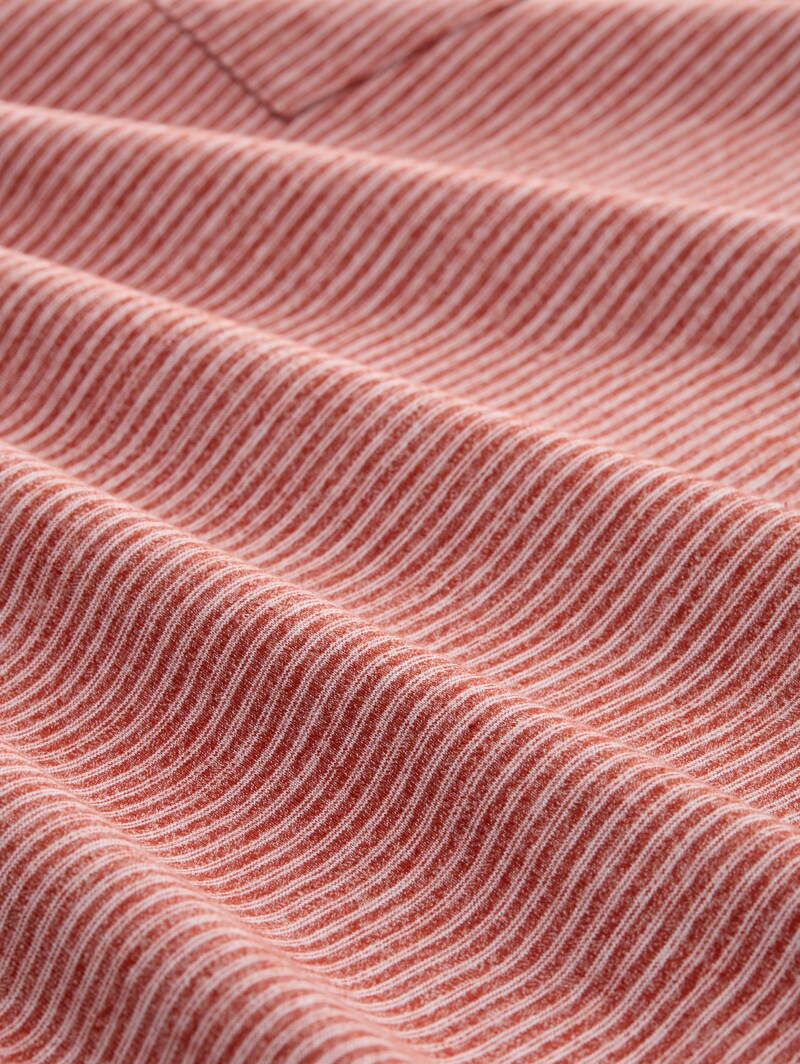 Tom Tailor T-Shirt mit Brusttasche - Velvet Red Fine Stripe