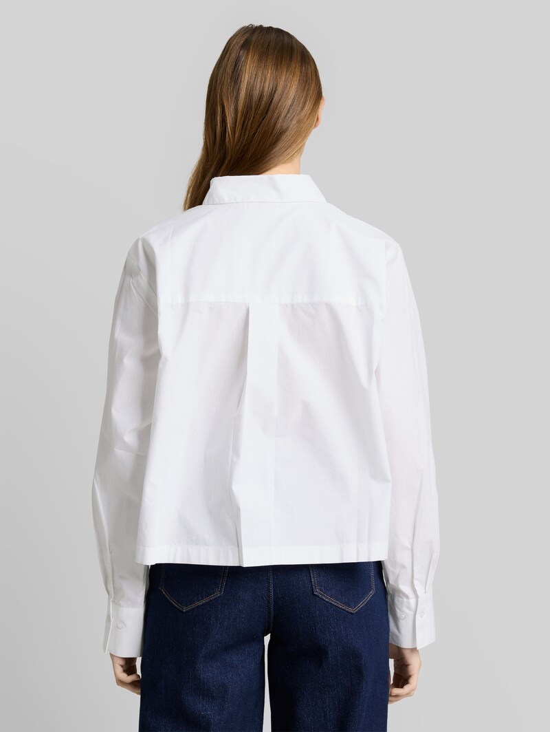 Tom Tailor Boxy Fit Hemdbluse aus Baumwolle - White