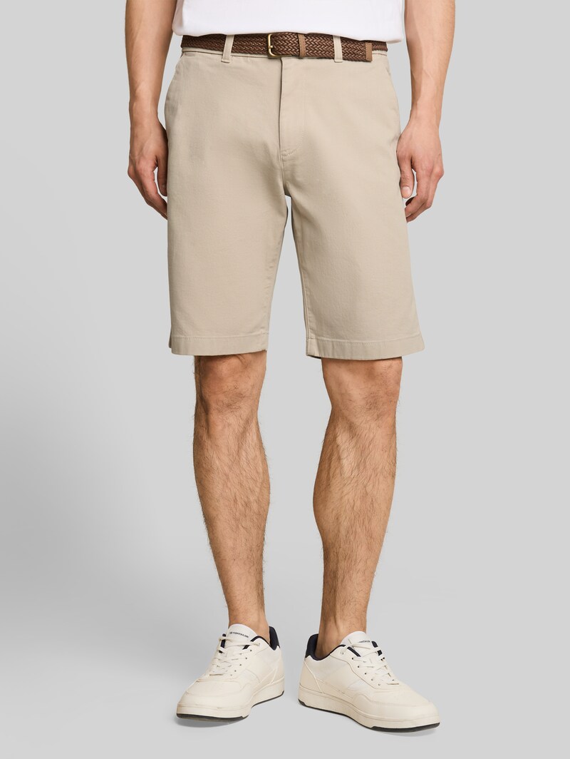 Tom Tailor Regular Chino Shorts mit Gürtel - Cashew Beige