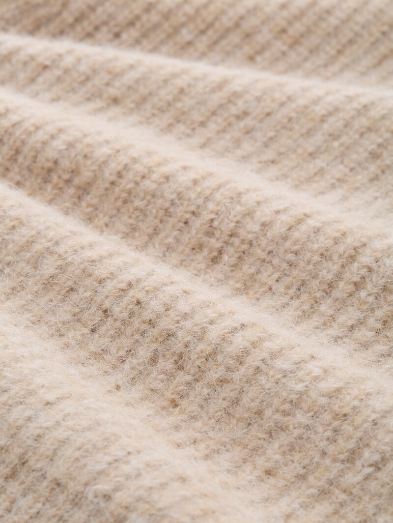 Tom Tailor Pullunder mit Stehkragen - Cosy Beige Melange