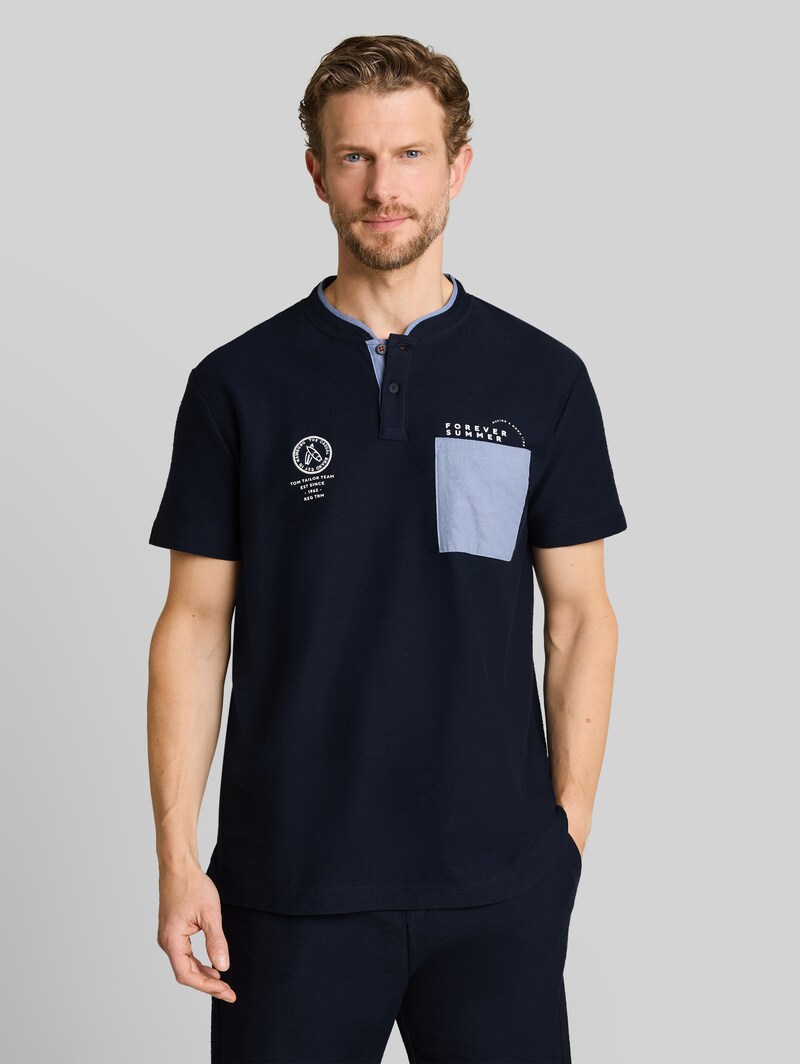 Tom Tailor Poloshirt mit Brusttasche - Sky Captain Blue Tom Tailor Poloshirt mit Brusttasche - Sky Captain Blue