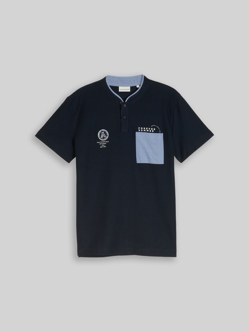 Tom Tailor Poloshirt mit Brusttasche - Sky Captain Blue