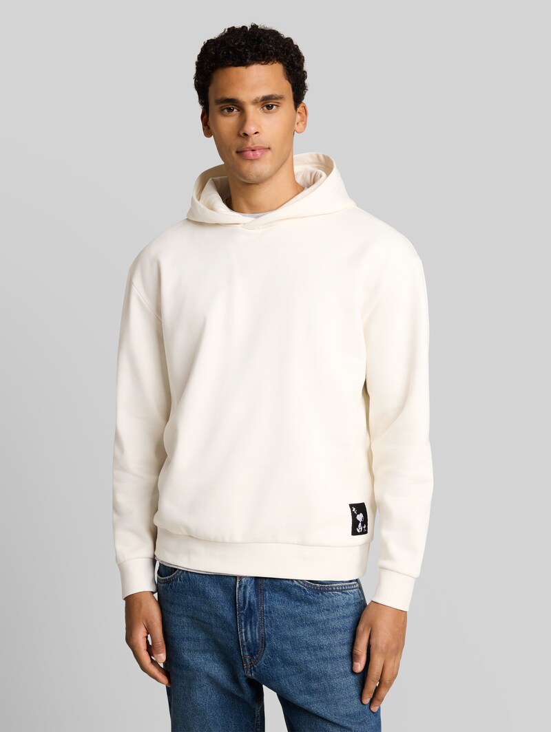 Tom Tailor Relaxed Fit Hoodie Sweatshirt mit Snoopy-Rückenprint - Gardenia White Tom Tailor Relaxed Fit Hoodie Sweatshirt mit Snoopy-Rückenprint - Gardenia White