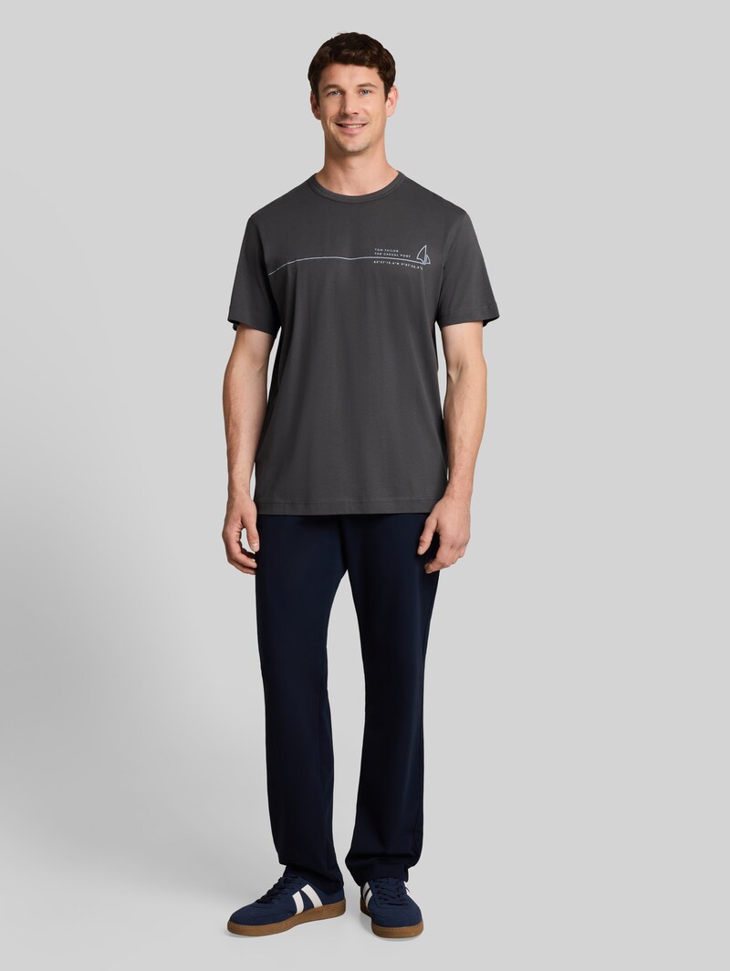 Tom Tailor T-Shirt mit Print - Tarmac Grey