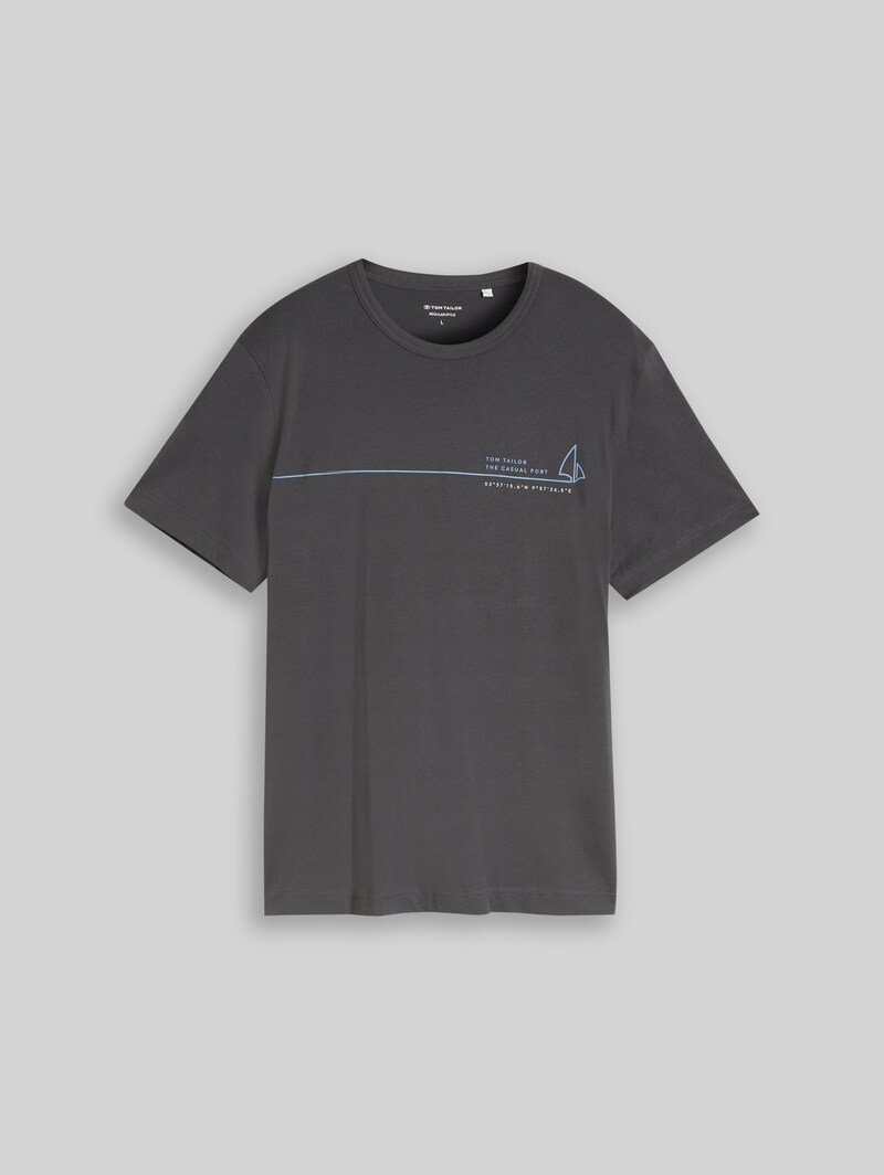 Tom Tailor T-Shirt mit Print - Tarmac Grey
