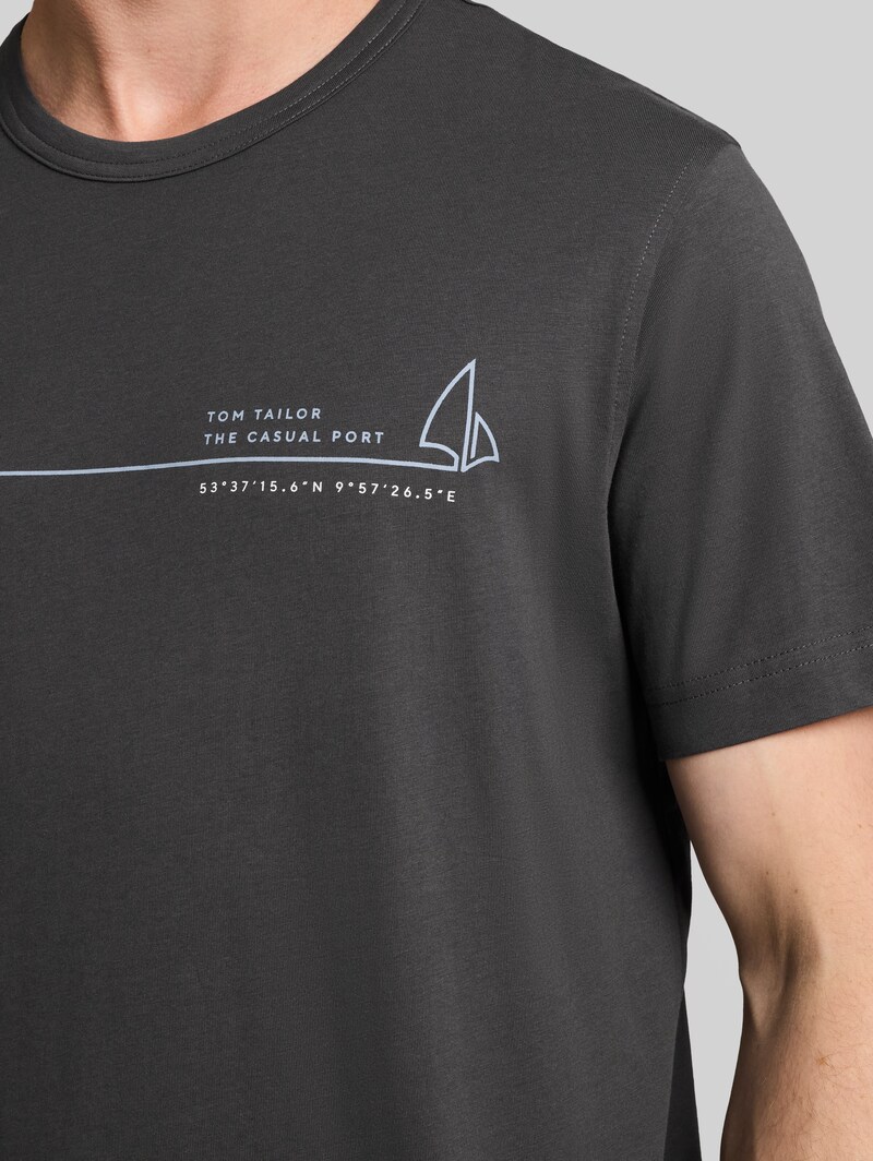 Tom Tailor T-Shirt mit Print - Tarmac Grey