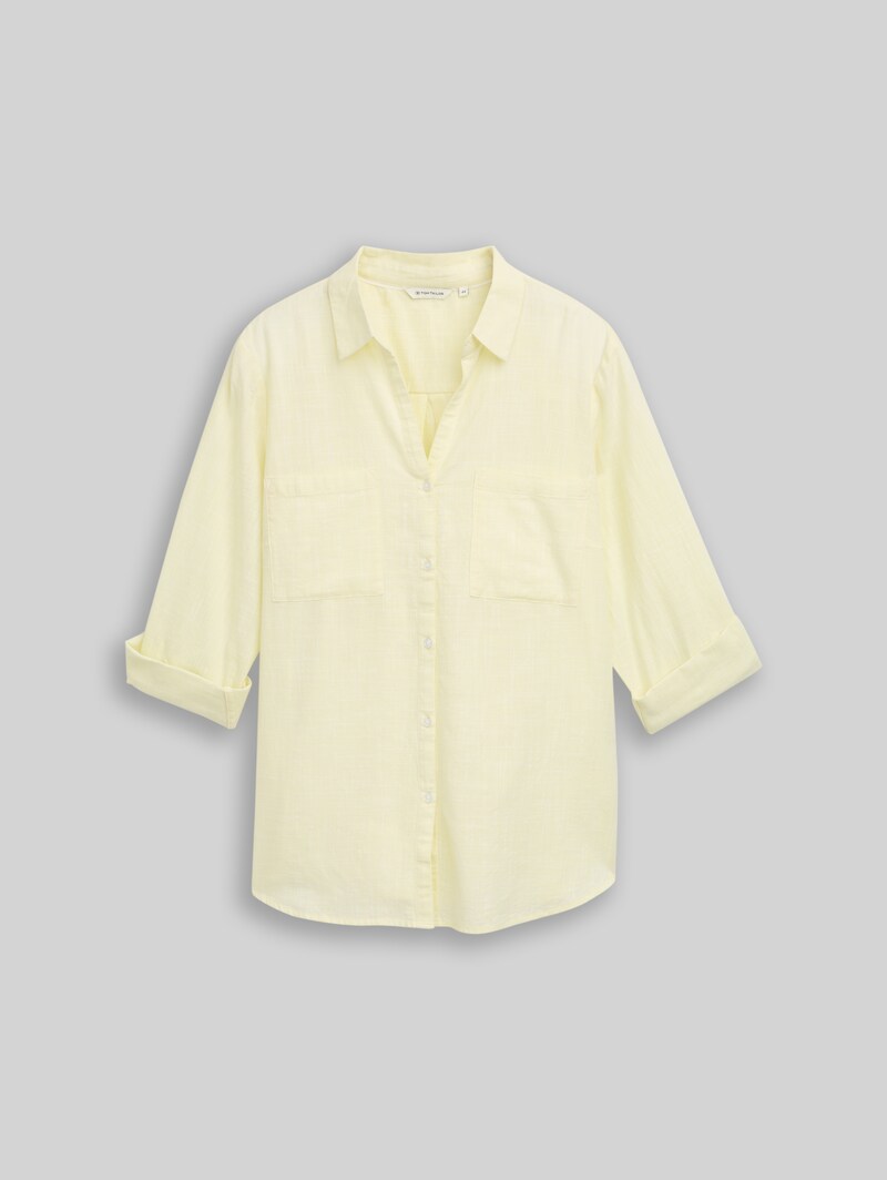 Tom Tailor Plus Size - Bluse mit Brusttaschen - Soft Lemon