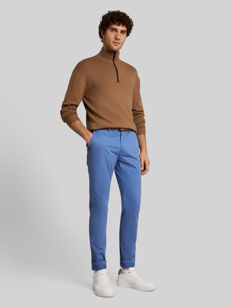 Tom Tailor Slim Chino Hose mit Gürtel - Rating Blue