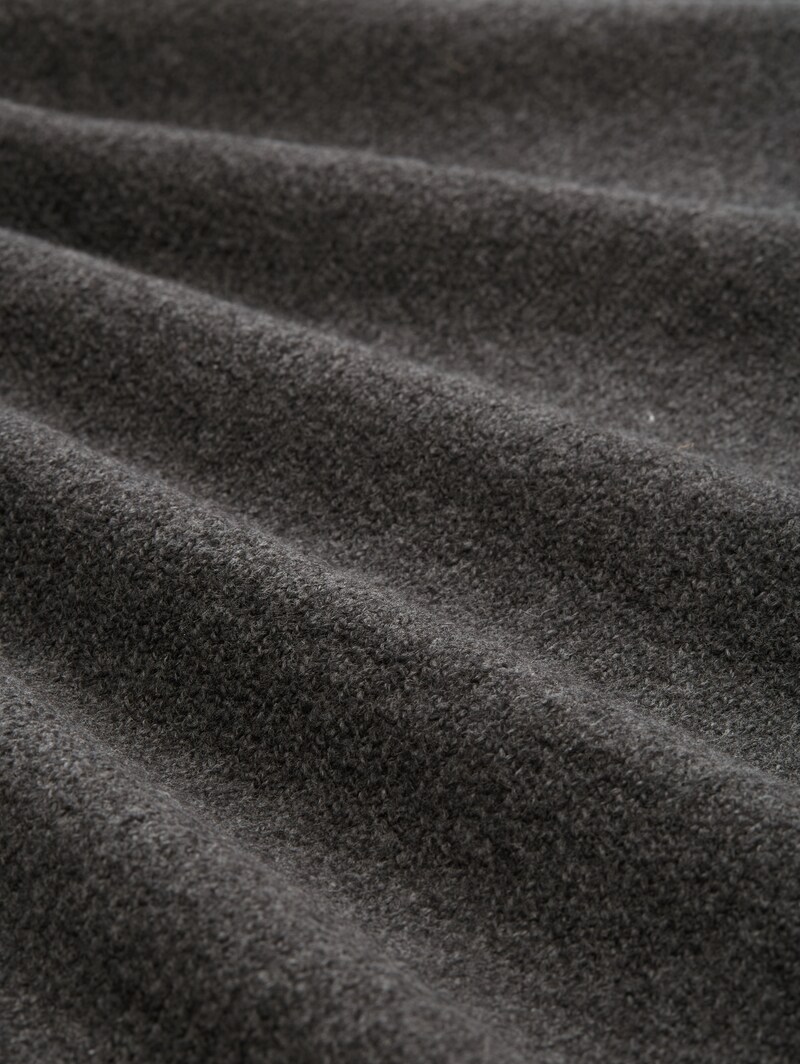 Tom Tailor Relaxed Fit Strickpullover mit Stehkragen - Shale Grey Melange