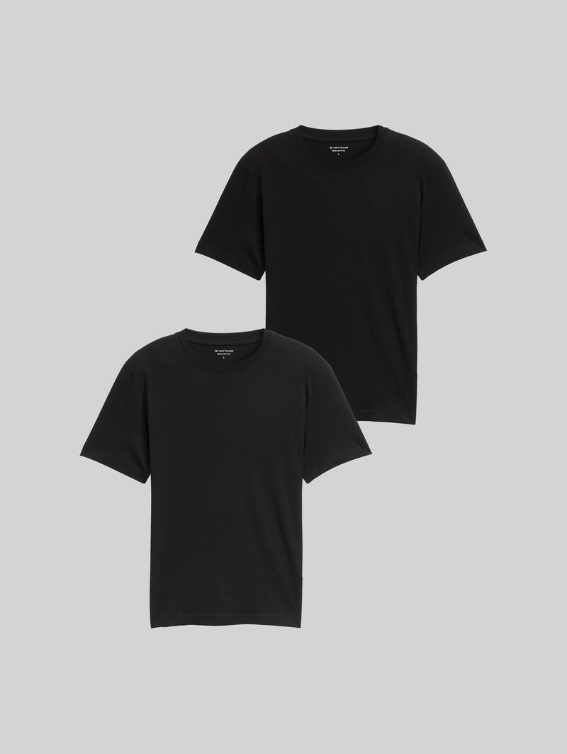 Tom Tailor T-Shirts aus Baumwolle im 2er-Pack - Black