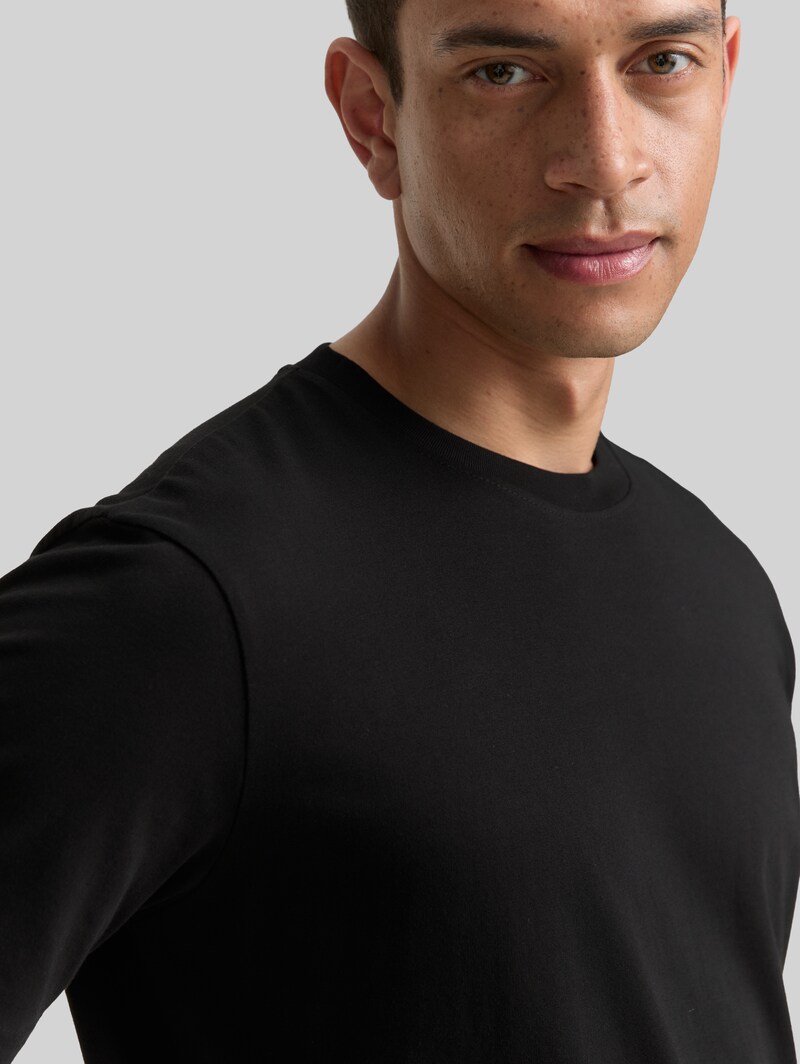 Tom Tailor T-Shirts aus Baumwolle im 2er-Pack - Black