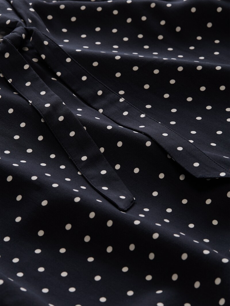 Tom Tailor Bluse mit Punktemuster - Navy White Small Dot Design