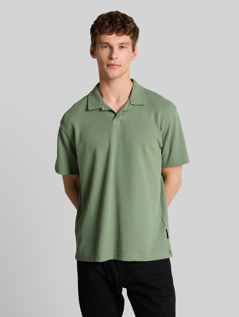 Tom Tailor Relaxed Fit Resort Poloshirt mit Waffelstruktur - Sea Spray Tom Tailor Relaxed Fit Resort Poloshirt mit Waffelstruktur - Sea Spray