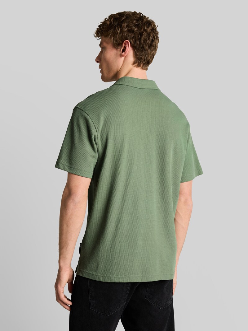 Tom Tailor Relaxed Fit Resort Poloshirt mit Waffelstruktur - Sea Spray