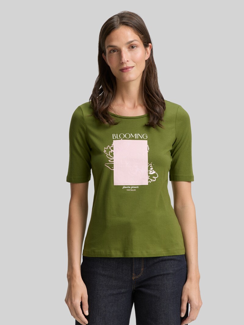 Tom Tailor T-Shirt mit Print - Deep Ivy Green Tom Tailor T-Shirt mit Print - Deep Ivy Green
