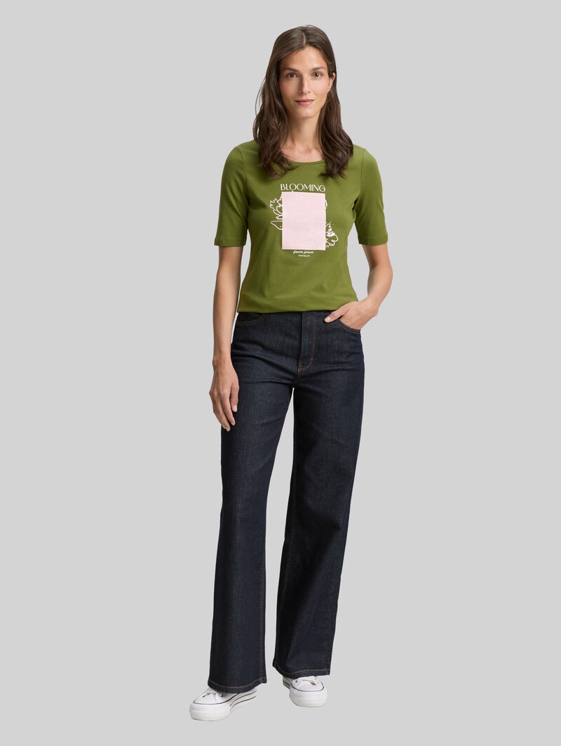Tom Tailor T-Shirt mit Print - Deep Ivy Green