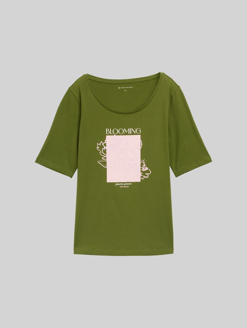 Tom Tailor T-Shirt mit Print - Deep Ivy Green