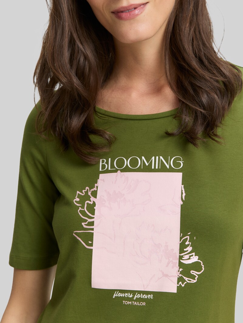 Tom Tailor T-Shirt mit Print - Deep Ivy Green