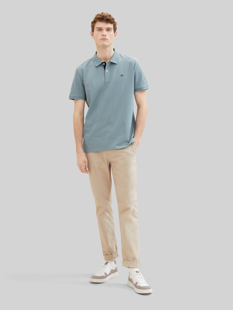 Tom Tailor Piqué Poloshirt aus Baumwolle - Grey Mint