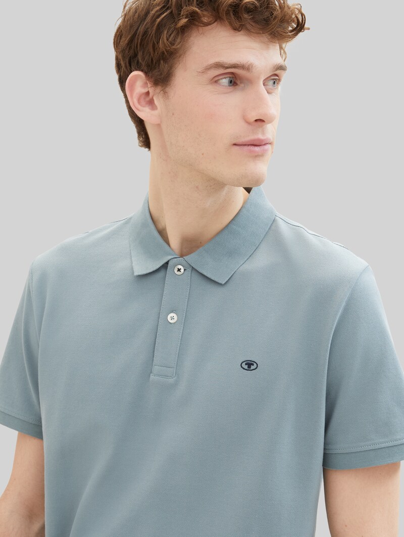 Tom Tailor Piqué Poloshirt aus Baumwolle - Grey Mint