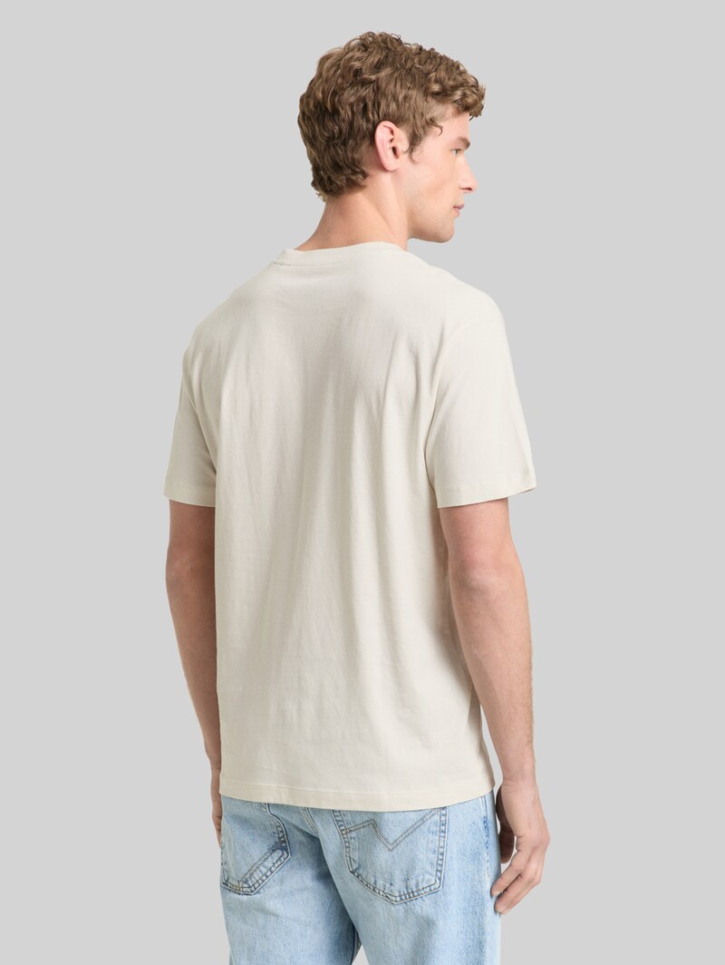 Tom Tailor Relaxed Fit T-Shirt aus Baumwolle - Greyish White