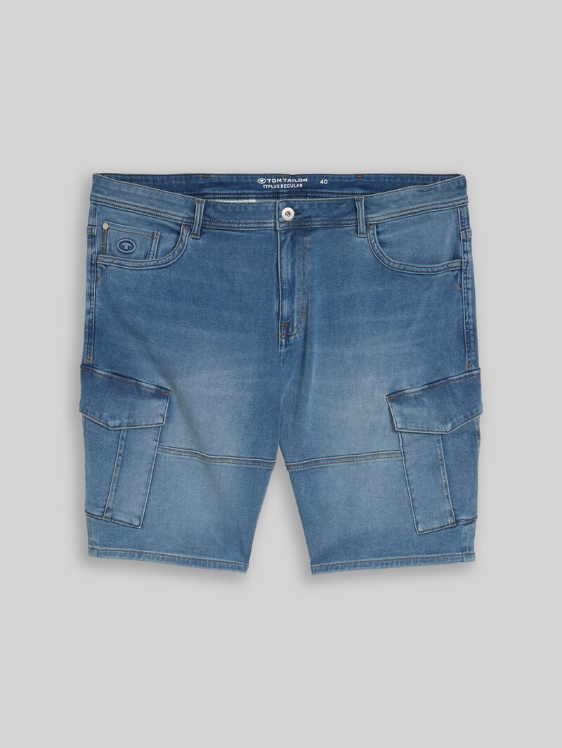 Tom Tailor Plus Size - Cargo Jeans Shorts - Used Mid Stone Blue Denim