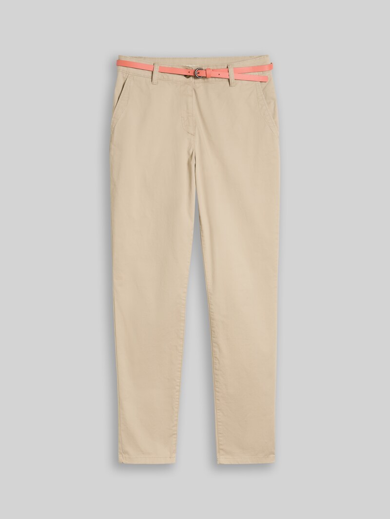 Tom Tailor Chino mit Gürtel - Gravel Beige