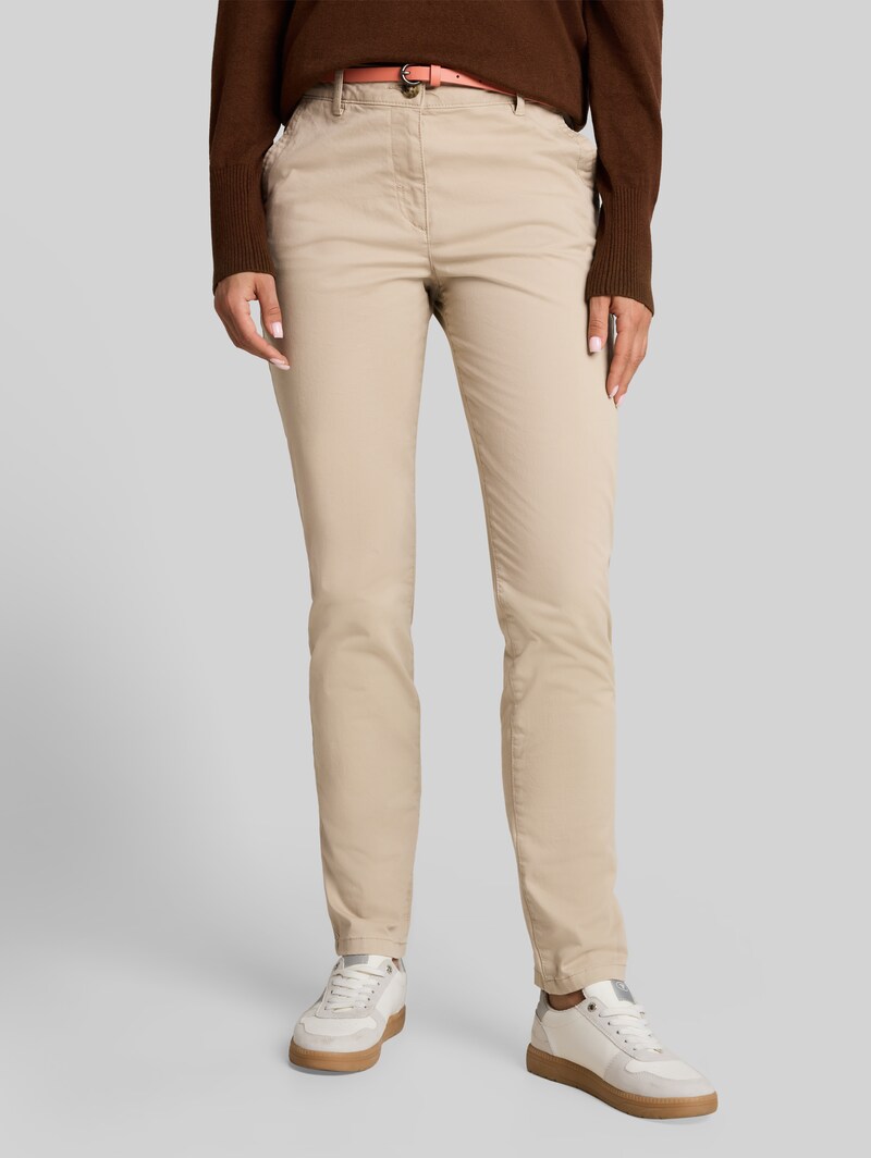 Tom Tailor Chino mit Gürtel - Gravel Beige