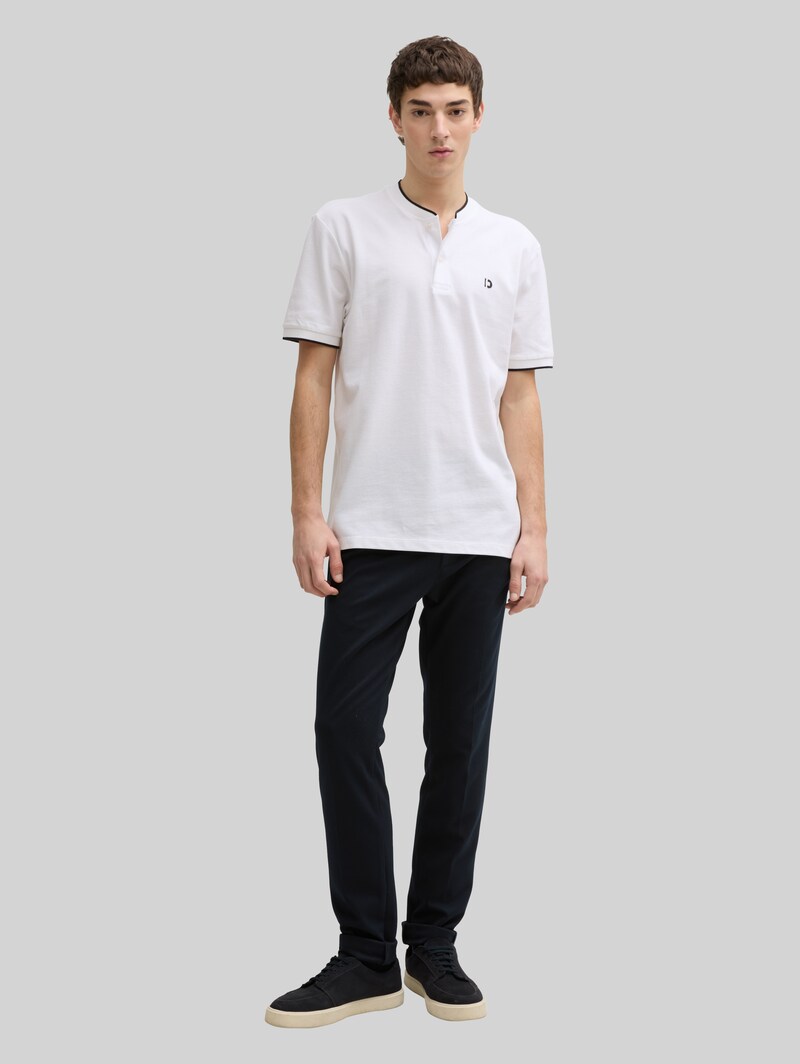 Tom Tailor Poloshirt mit Bomberkragen - White