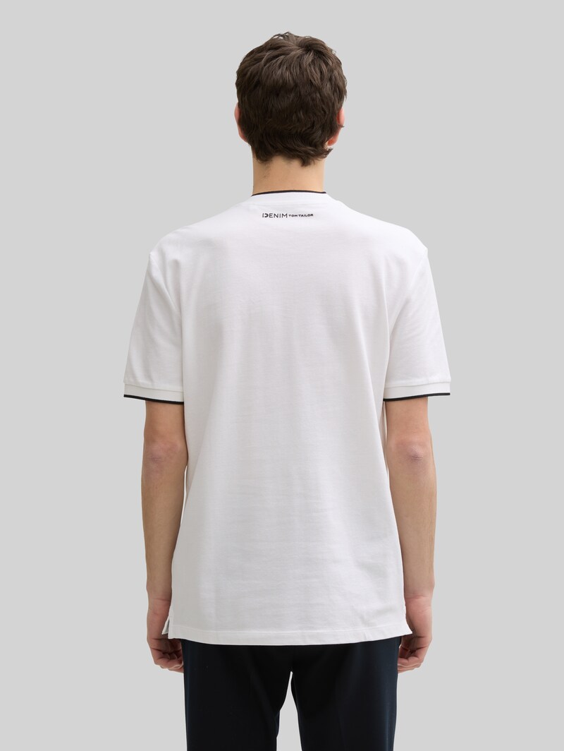 Tom Tailor Poloshirt mit Bomberkragen - White