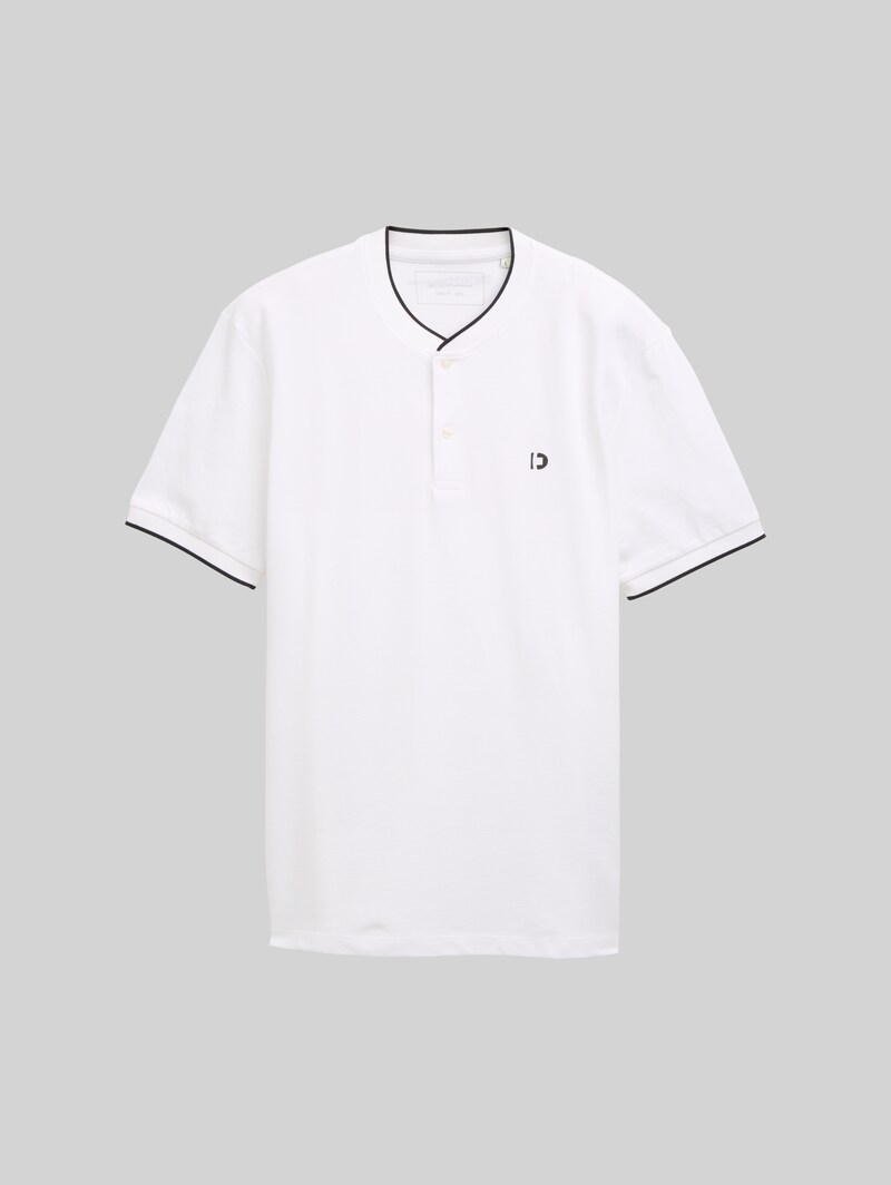 Tom Tailor Poloshirt mit Bomberkragen - White