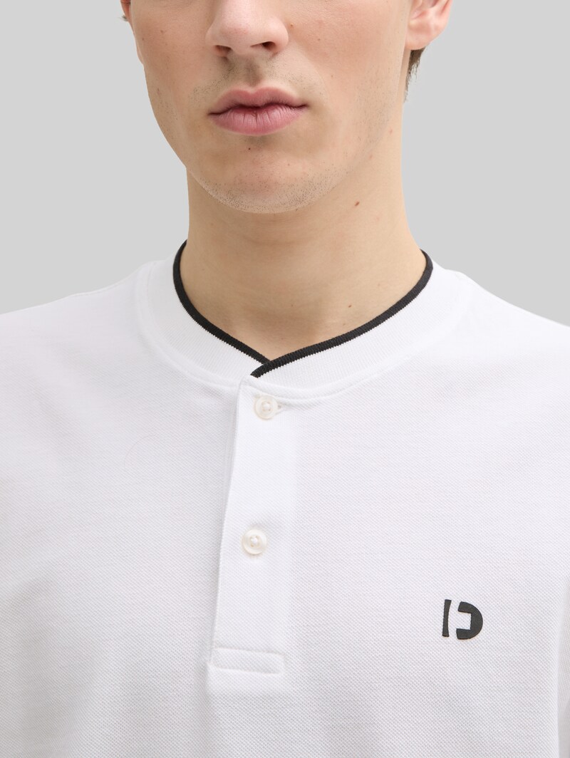 Tom Tailor Poloshirt mit Bomberkragen - White