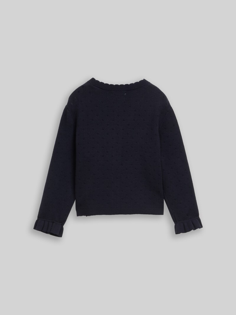 Tom Tailor Cardigan mit Lochmuster - Sky Captain Blue Tom Tailor Cardigan mit Lochmuster - Sky Captain Blue