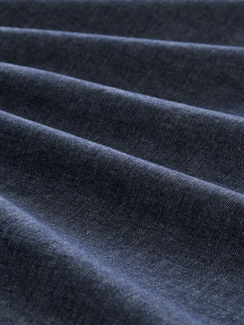 Tom Tailor Oversize Jeansbluse mit V-Ausschnitt - Blue Rinse Denim