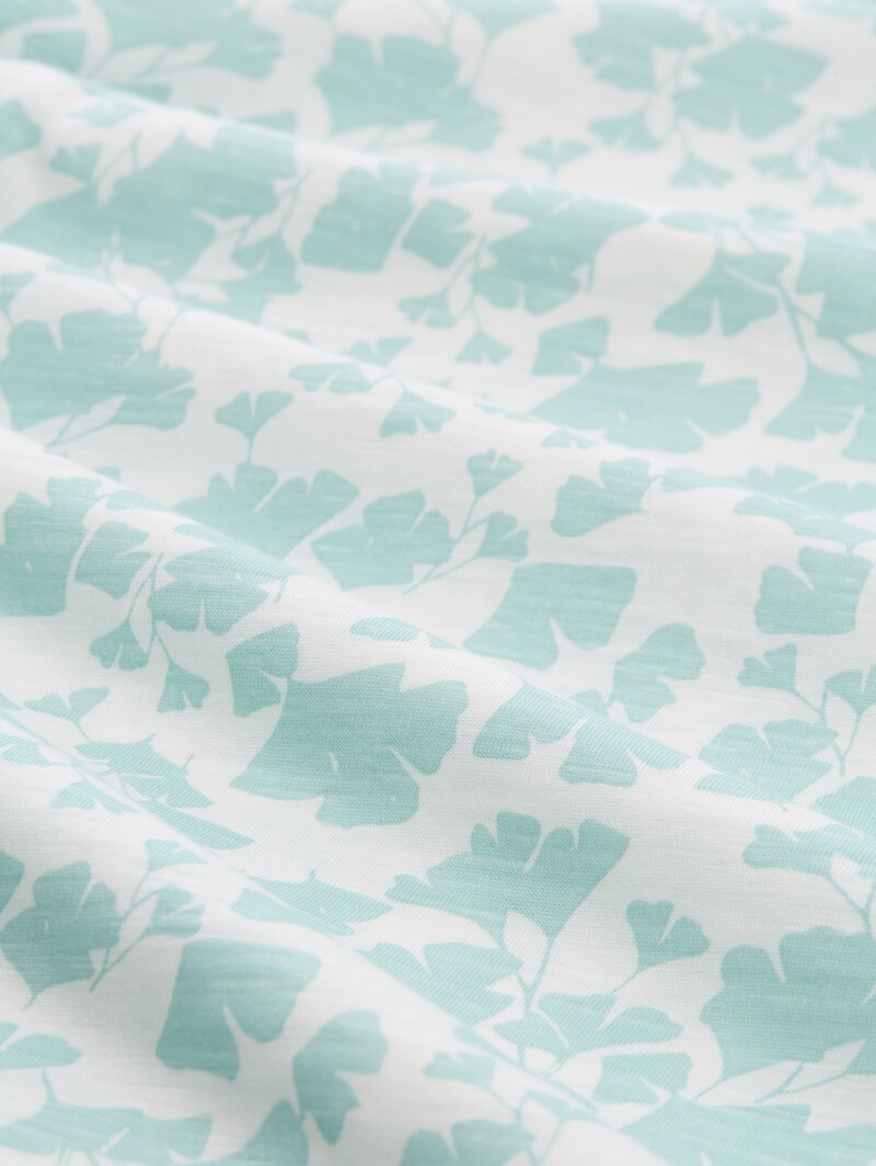 Tom Tailor T-Shirt aus Baumwolle - Green Ginkgo Minimal