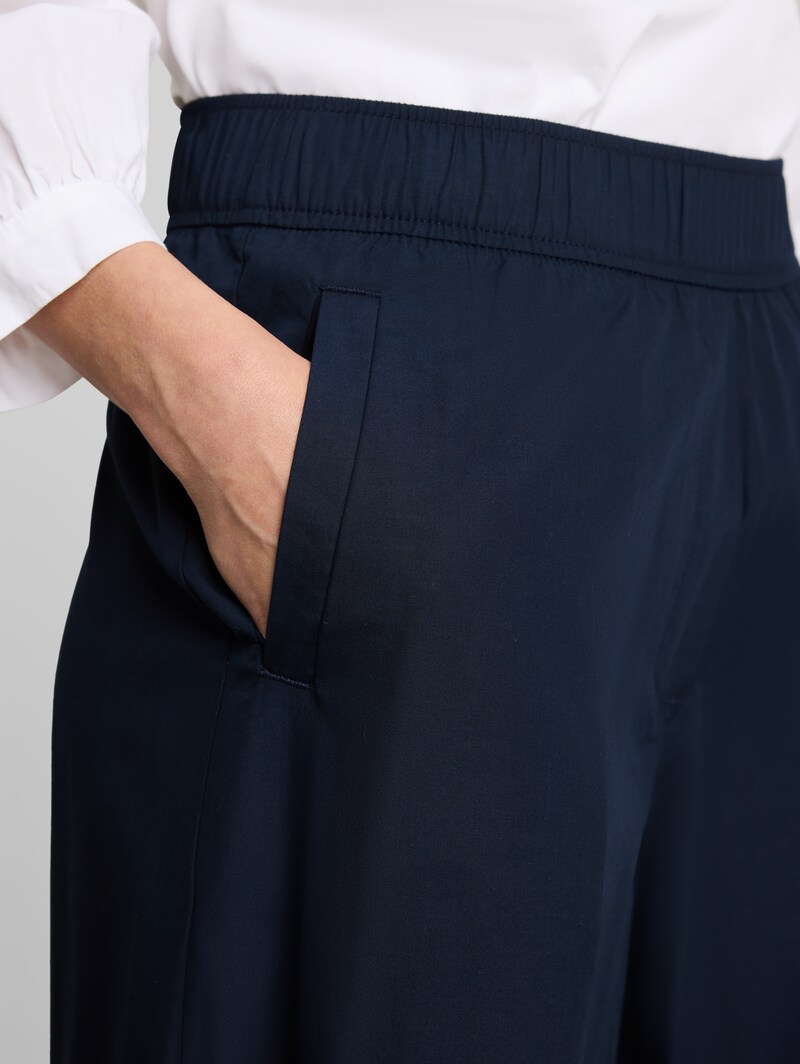 Tom Tailor Cropped Wide Leg Hose - Sky Captain Blue