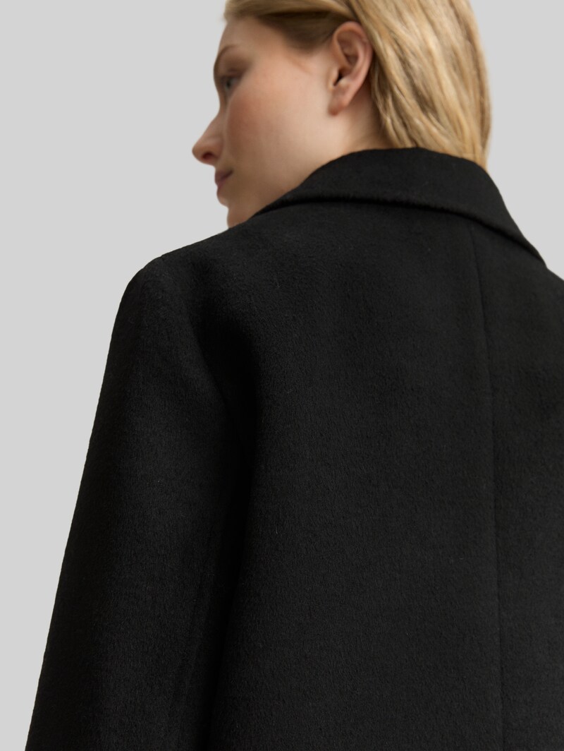 Tom Tailor Wollmantel mit Eingriffstaschen - Deep Black