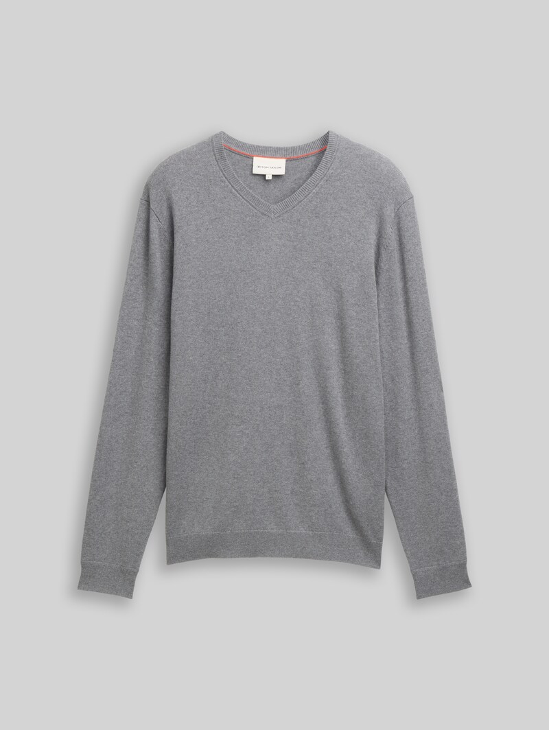 Tom Tailor Strickpullover mit Kaschmir-Anteil - Classic Dark Grey Melange