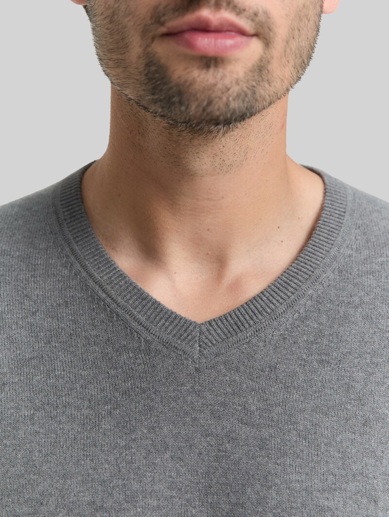 Tom Tailor Strickpullover mit Kaschmir-Anteil - Classic Dark Grey Melange