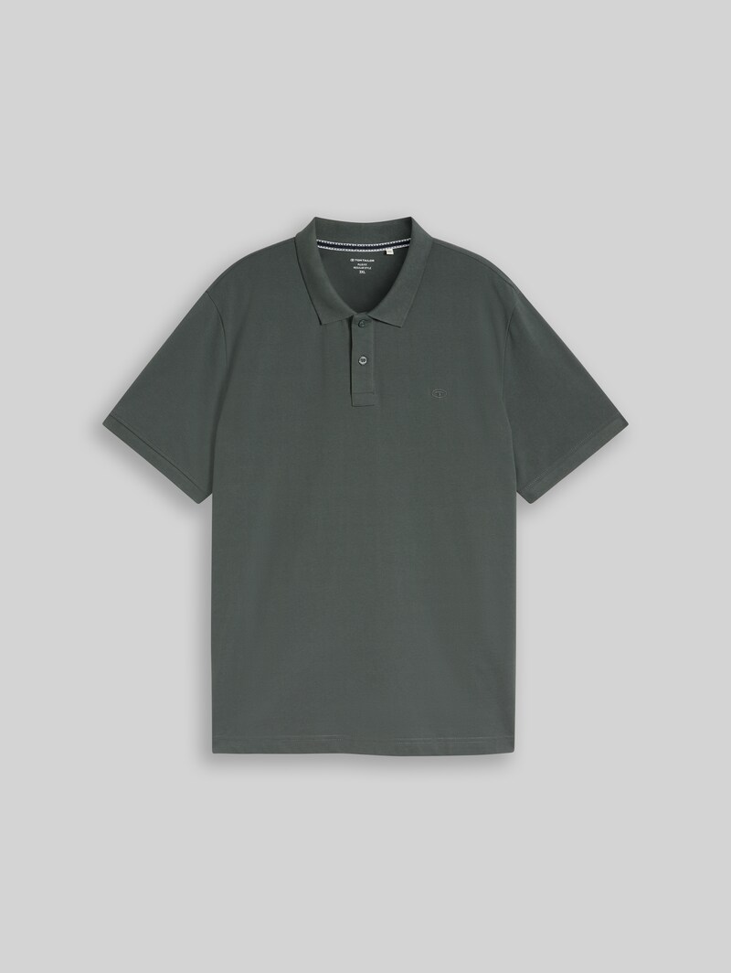 Tom Tailor Plus Size - Piqué Poloshirt mit Logo-Stickerei - Darkest Olive