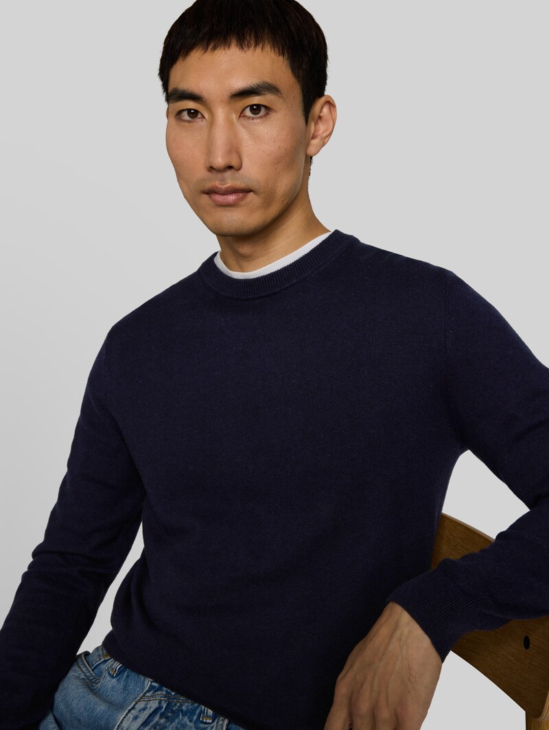 Tom Tailor Strickpullover mit Kaschmir-Anteil - Knitted Navy Melange