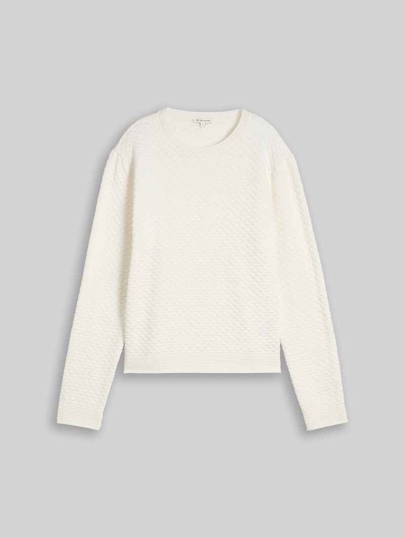 Tom Tailor Strickpullover mit Struktur - Whisper White