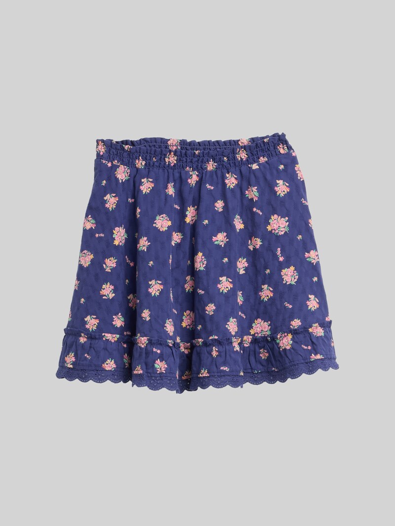 Tom Tailor Mini-Rock mit Blumenmuster - Dark Blue Multi Color Flower
