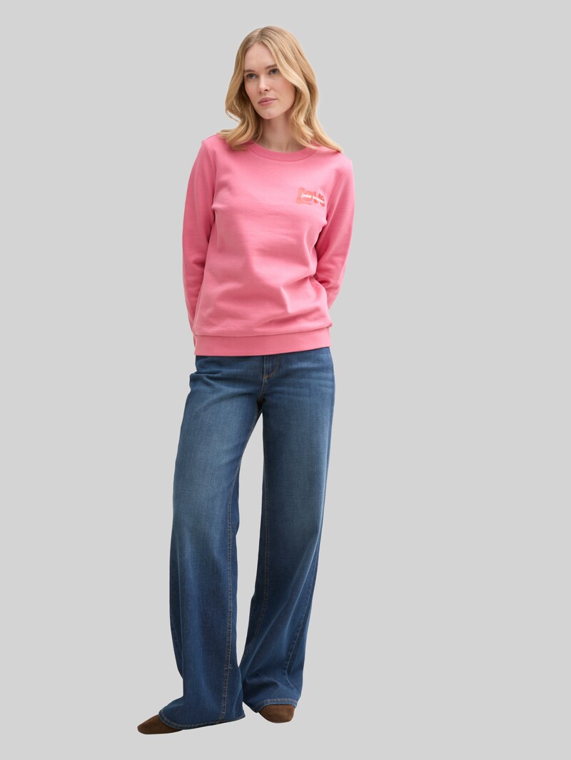 Tom Tailor Loose Fit Sweatshirt mit Print - Bright Rose