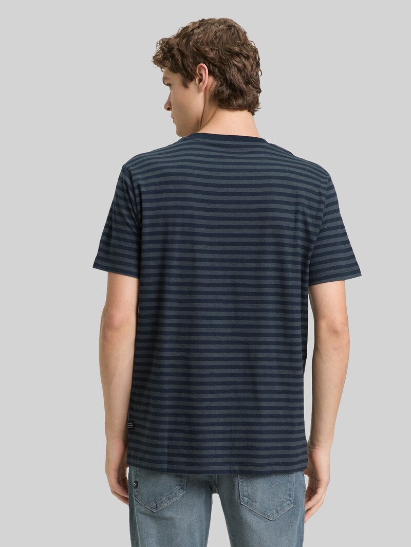 Tom Tailor T-Shirt mit Streifenmuster - Navy Grey Yd Stripe